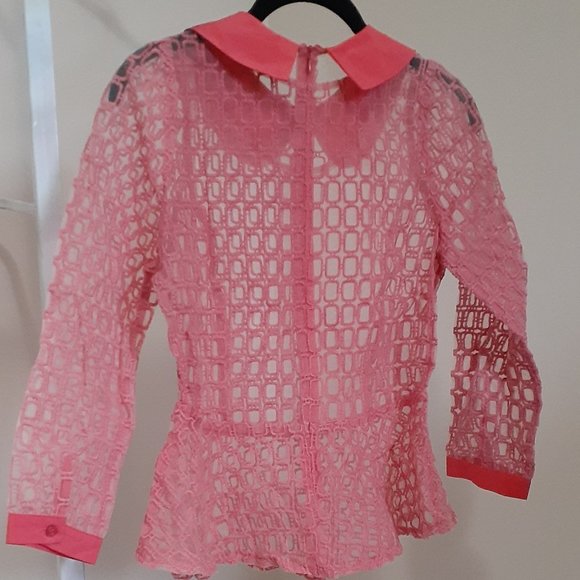Sheer coral blouse - Picture 3 of 5
